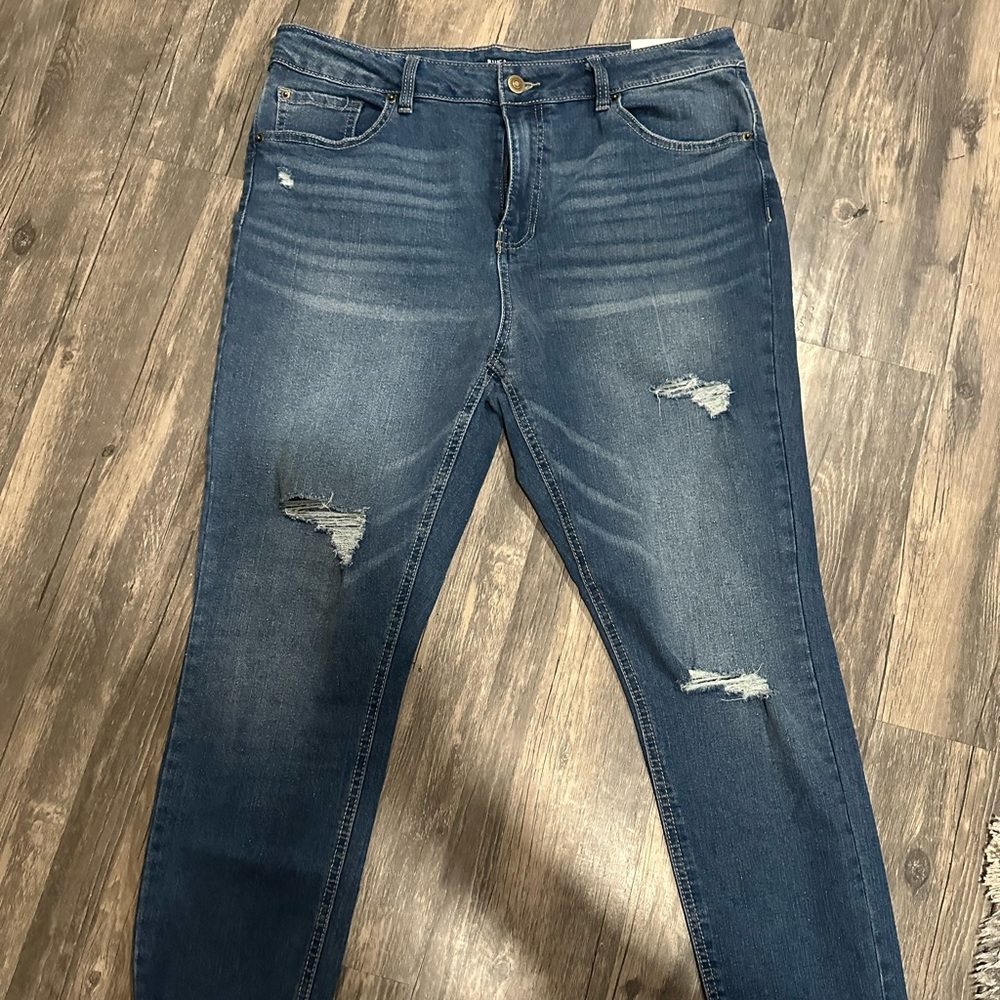 Blue ink skinny jeans